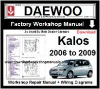 Daewoo Kalos Workshop Manual Download